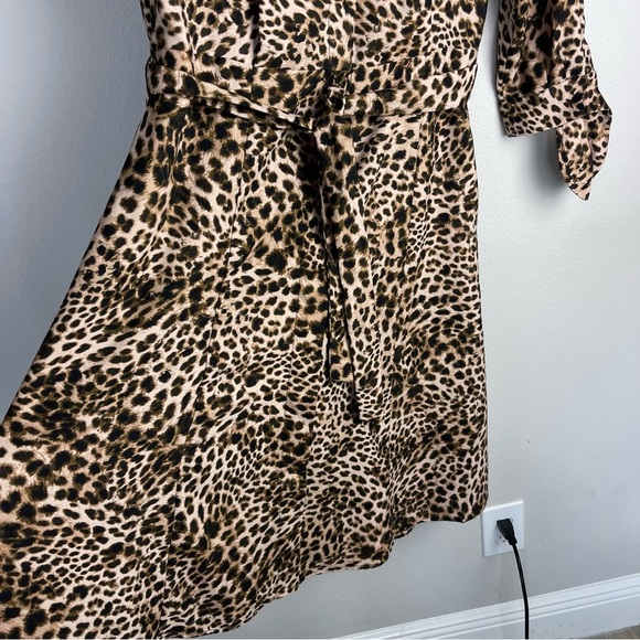 Calvin Klein animal print button down Midi Dress with belt fit & flare size 6 - Picture 11 of 16